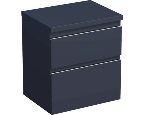 Meuble sous-vasque Jungborn TRENTA lxhxp 56.7x64.6x44.5 cm bleu marine mat - poignée argent