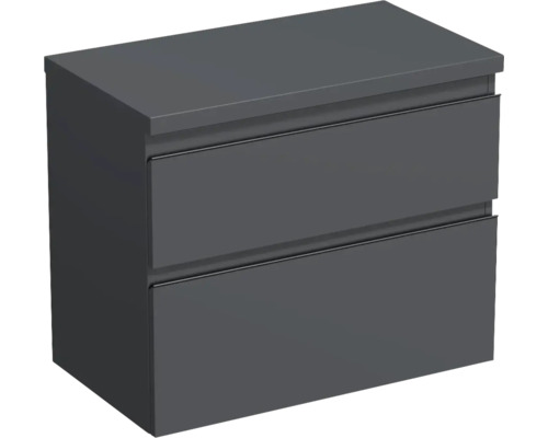 Meuble sous-vasque Jungborn TRENTA lxhxp 76.7x64.6x44.5 cm anthracite mat - poignée noire