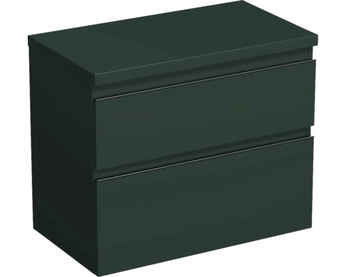 Meuble sous-vasque Jungborn TRENTA lxhxp 76.7x64.6x44.5 cm vert salvia mat - poignée noire