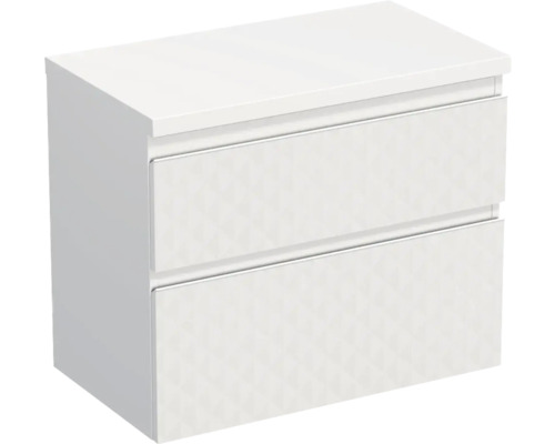 Waschtischunterschrank Jungborn TRENTA BxHxT 76.7x64.6x44.5 cm 3D-Pyramiden-Struktur weiss - Griff weiss Waschtischunterschrank Jungborn TRENTA BxHxT 76.7x64.6x44.5 cm 3D-Pyramiden-Struktur weiss - Griff weiss