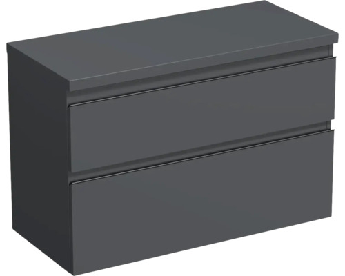 Meuble sous-vasque Jungborn TRENTA lxhxp 96.7x64.6x44.5 cm anthracite mat - poignée noire