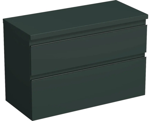 Meuble sous-vasque Jungborn TRENTA lxhxp 96.7x64.6x44.5 cm vert salvia mat - poignée noire