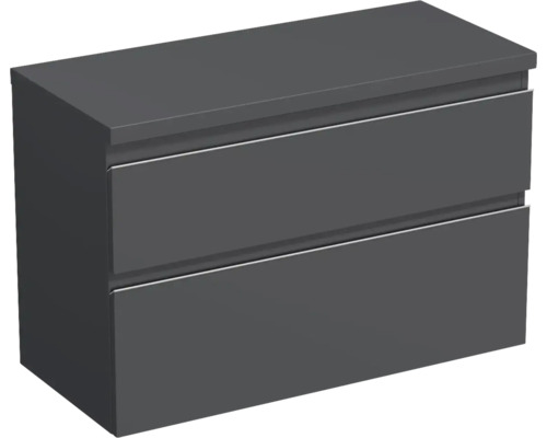 Meuble sous-vasque Jungborn TRENTA lxhxp 96.7x64.6x44.5 cm anthracite mat - poignée argent