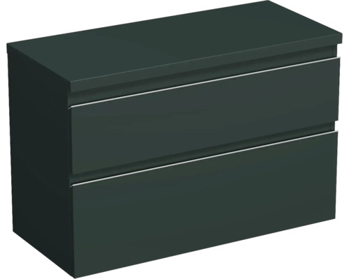 Meuble sous-vasque Jungborn TRENTA lxhxp 96.7x64.6x44.5 cm vert salvia mat - poignée argent