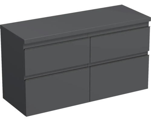 Meuble sous-vasque Jungborn TRENTA lxhxp 116.7x64.6x44.5 cm anthracite mat - poignée noire