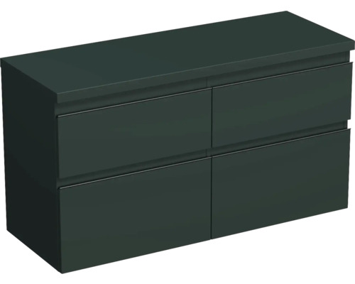 Meuble sous-vasque Jungborn TRENTA lxhxp 116.7x64.6x44.5 cm vert salvia mat - poignée noire