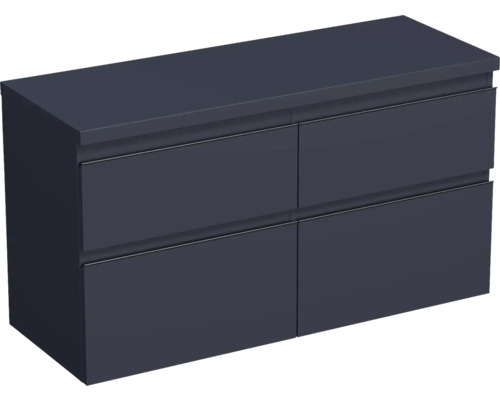 Meuble sous-vasque Jungborn TRENTA lxhxp 116.7x64.6x44.5 cm bleu marine mat - poignée noire