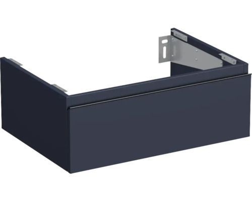 Meuble sous-vasque Jungborn TRENTA lxhxp 70x26x49.8 cm bleu marine mat - poignée noire