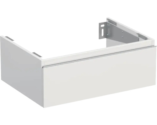 Meuble sous-vasque Jungborn TRENTA lxhxp 70x26x49.8 cm blanc mat - poignée argent