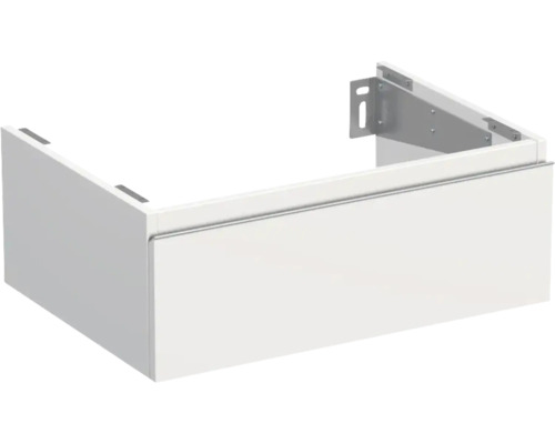 Meuble sous-vasque Jungborn TRENTA lxhxp 70x26x49.8 cm blanc brillant - poignée argent