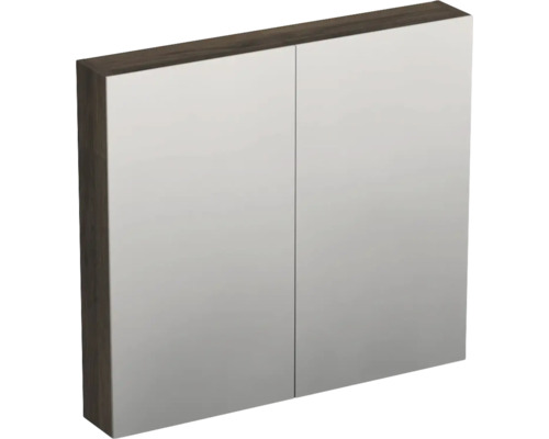 Jungborn Spiegelschrank TRENTA BxHxT 80 x 72 x 14.4 cm gladstone eiche tabak Spiegelschrank mit zwei Türen und Holzrahmen