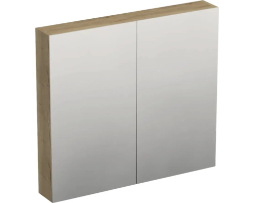 Jungborn Spiegelschrank TRENTA BxHxT 80 x 72 x 14.4 cm halifax eiche natur Spiegelschrank mit zwei Türen und Holzoptik