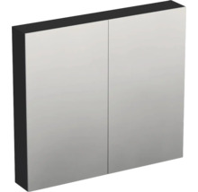 Armoire de toilette Jungborn TRENTA lxhxp 80x72x14.4 cm structure pyramide 3D brun noir