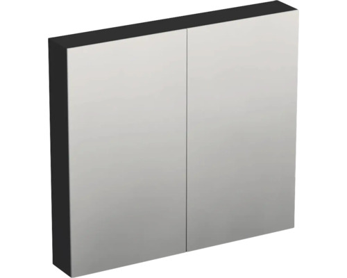 Spiegelschrank Jungborn TRENTA BxHxT 80x72x14.4 cm 3D-Pyramiden-Struktur schwarzbraun