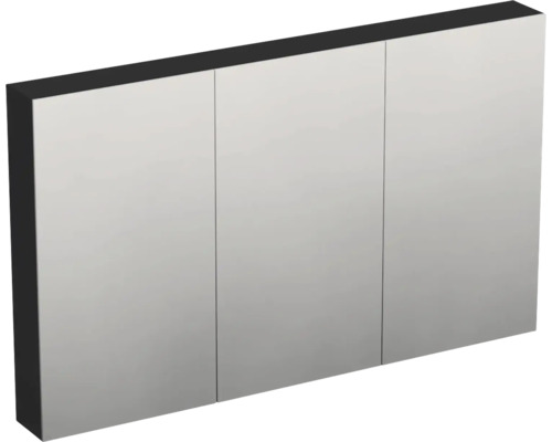 Spiegelschrank Jungborn TRENTA BxHxT 120x72x14.4 cm 3D-Streifen-Struktur schwarz