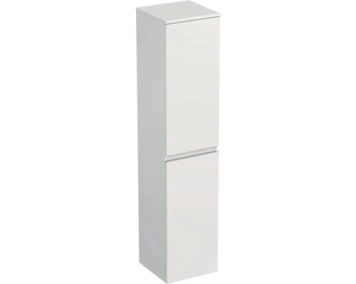 Meuble haut Jungborn TRENTA droite lxhxp 35x161.8x35 cm blanc brillant - poignée argent