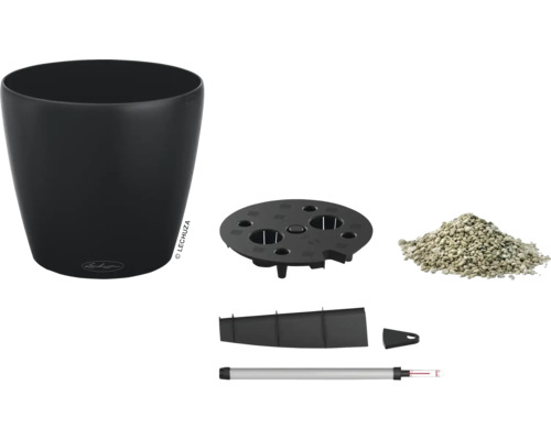 Lechuza Classico 21 Kit complet avec pot, bac d''insertion, indicateur de niveau d''eau, Lechuza Pon et tube de trop-plein