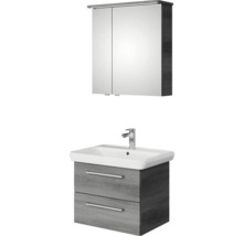Ensemble de salle de bains avec meuble sous-lavabo, lavabo et armoire de toilette