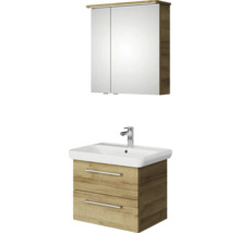 Badezimmer-Set mit Waschtischunterschrank, Waschbecken und Spiegelschrank