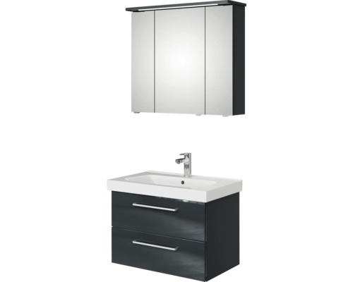 Ensemble de meubles de salle de bains pelipal Sunline 105 80x200x46 cm anthracite 3 pièces