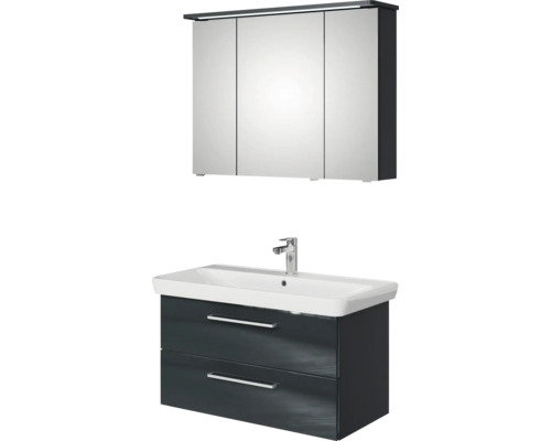 Ensemble de meubles de salle de bains pelipal Sunline 105 96x200x48.5 cm anthracite 3 pièces