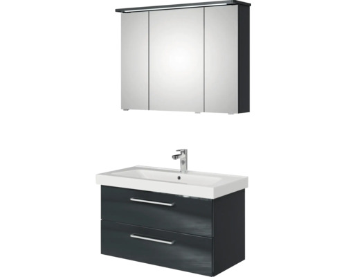 Ensemble de meubles de salle de bains pelipal Sunline 105 95x200x46.5 cm anthracite 3 pièces