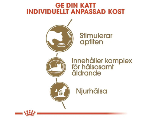 Avantages de la nourriture pour chat : stimule l''appétit, contient un complexe pour un vieillissement sain, santé rénale