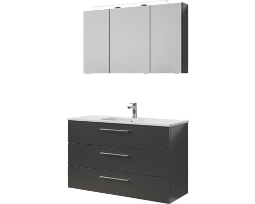 Ensemble de meubles de salle de bains pelipal Sunline 121 121x200x46 cm anthracite 3 pièces