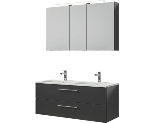 Ensemble de meubles de salle de bains pelipal Sunline 121 121x200x46 cm anthracite 3 pièces