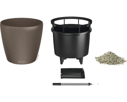 Ensemble complet de jardinière avec pot intérieur, substrat, indicateur de niveau d''eau et trop-plein