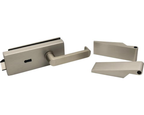 Serrure de porte en verre avec garniture de poignée et coffre de serrure