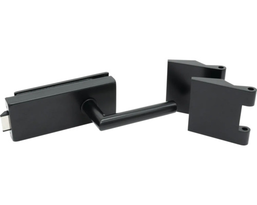Pertura Glastürbeschlag Studio/Office Loki UV Alu pulverbeschichtet Schwarz Glastürschloss-Set mit Drückergarnitur für Glastüren