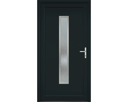 Porte multifonction plastique Alabama II CH blanc/anthracite 1000x2000 mm droite avec poussoir de porte