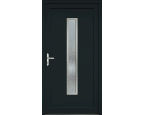 Porte multifonction plastique Alabama II CH blanc/anthracite 1000x2000 mm gauche avec poussoir de porte