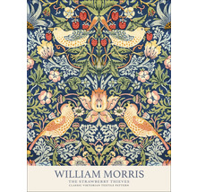 William Morris Strawberry Thieves Textilmuster mit Vögeln, Blumen und Erdbeeren