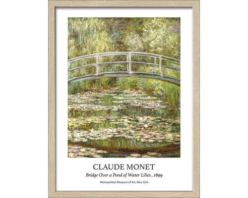 Tableau encadré Monet Bridge 33x43 cm