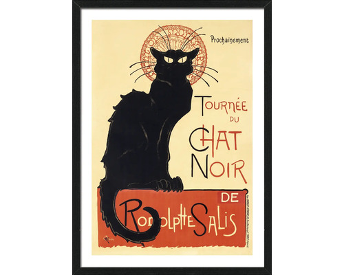 Tableau encadré Tourmee Du Chat Noir 53x73 cm