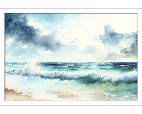 Gerahmtes Bild Aquarell Seaside I 130x90 cm