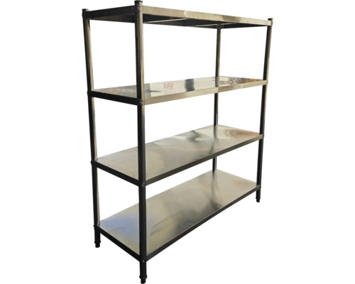 Regal aus Edelstahl mit vier Ablageflächen