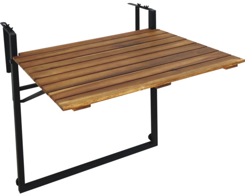 Holzterrasse mit schwarzem Metallrahmen zur Wandmontage