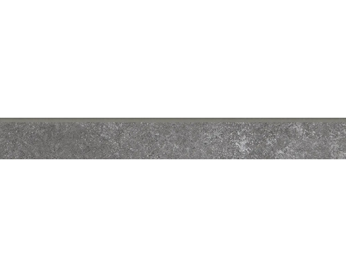 Plinthe de carrelage Rubi gris foncé LxLxE 7.2x59.8x0.9 cm Carreau en grès cérame gris avec une surface irrégulière