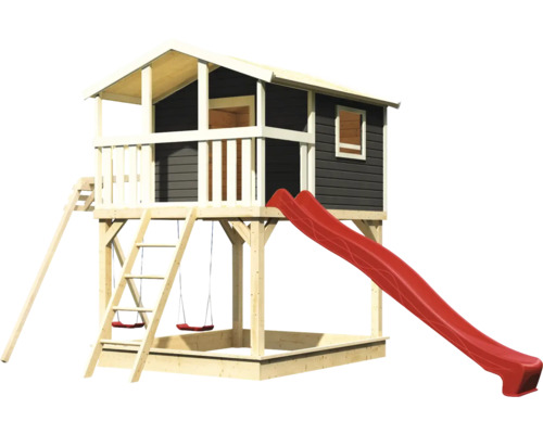 Spielhaus mit Rutsche, Leiter und Schaukel für den Garten