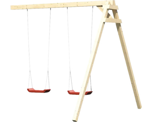 Balançoire en bois avec deux sièges de balançoire pour l''extérieur