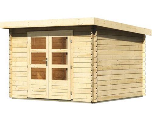 Abri de jardin en bois avec double porte et fenêtres