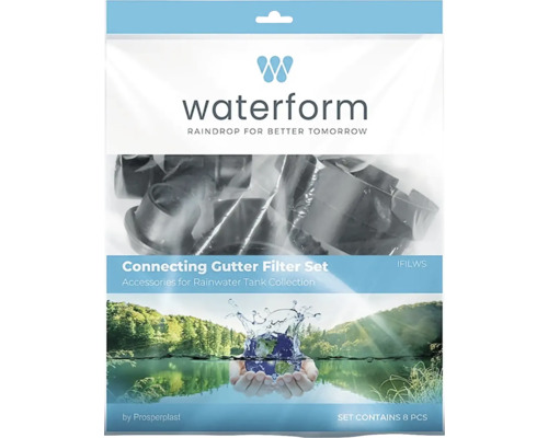 Waterform Dachrinnenfilter-Set zum Verbinden, 8-teiliges Zubehör für die Regenwassersammlung
