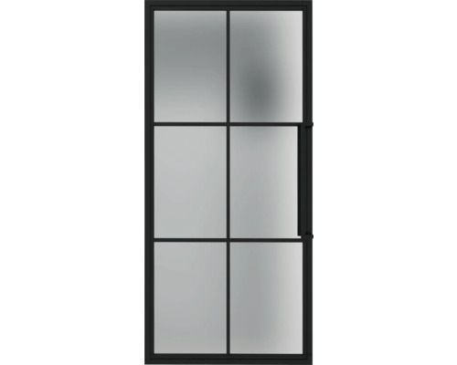 Porte loft 201,3x81,3 cm noir/ verre Satinato à droite