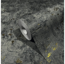 Graue Tapetenrolle mit Struktur und Metallic-Akzenten