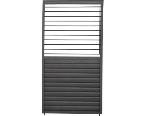 Paroi à lamelles Mirador Classic, Deluxe Plus 400 123 x 235 cm anthracite Clôture de jardin en aluminium avec lamelles et treillis
