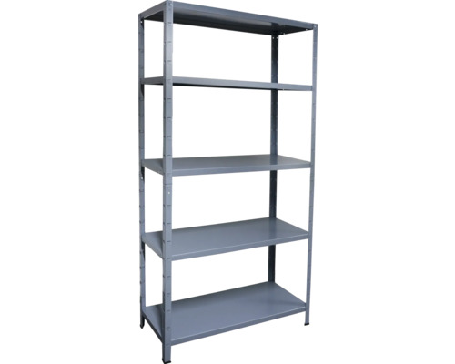 Schulte Etagère de base Système de connexion gris 190 x 100 x 40 cm 5 tablettes Étagère métallique avec cinq tablettes pour entrepôt et atelier