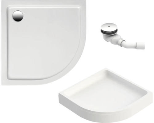 Kit complet receveur de douche OTTOFOND Dunbar 90 x 90 x 3 cm blanc brillant lisse 900412